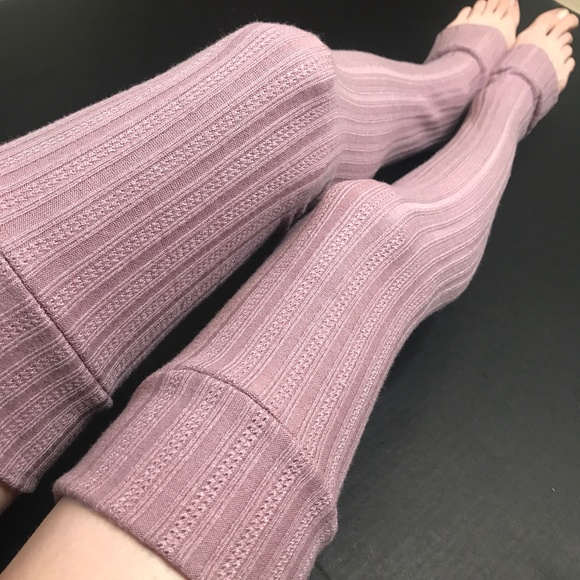 Hand Crafted Accessories - Handmade Long Purple Knit Leg Warmers Sweater Knee Socks Thigh Highs Leggings